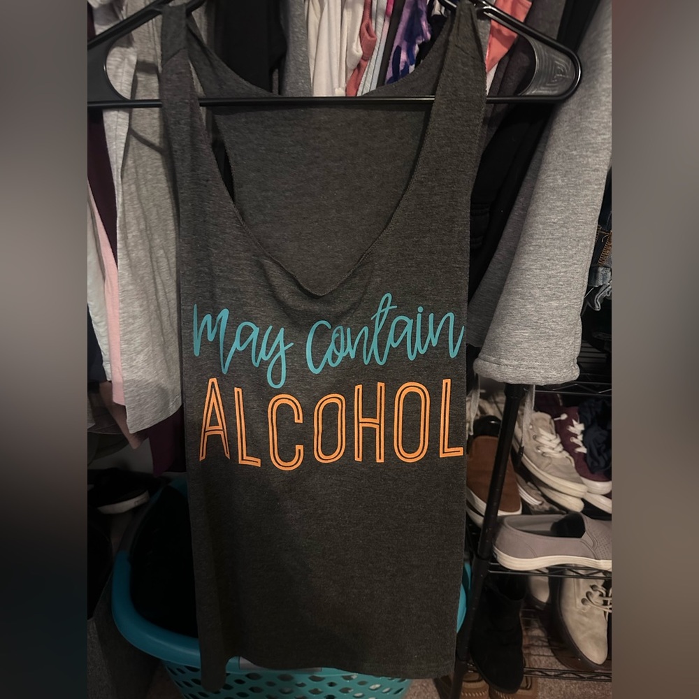 Gray Tank Top with Fun Graphic